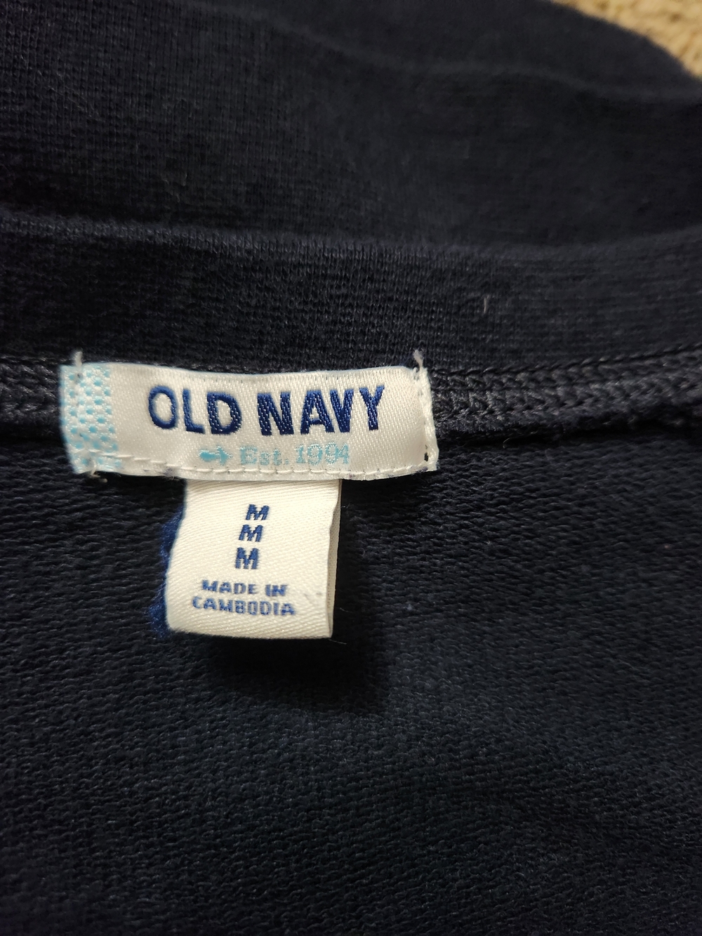 Old Navy Women's Navy Blue Textured Crewneck Sweatshirt For Woman Size M - Picture 3 of 3